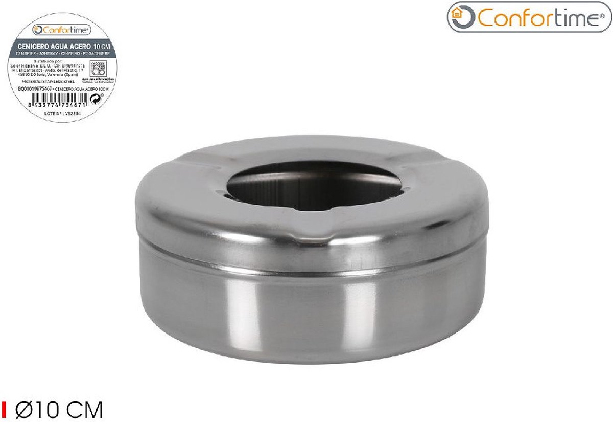 Goedkoopste Comforttime - Ronde Tafel Asbak - Asbak Voor Binnen - Rond Ø 10cm - Tafelasbak Inox - 3 stuks