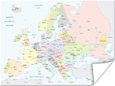 Poster Kaart - Europa - Topografie - 40x30 cm