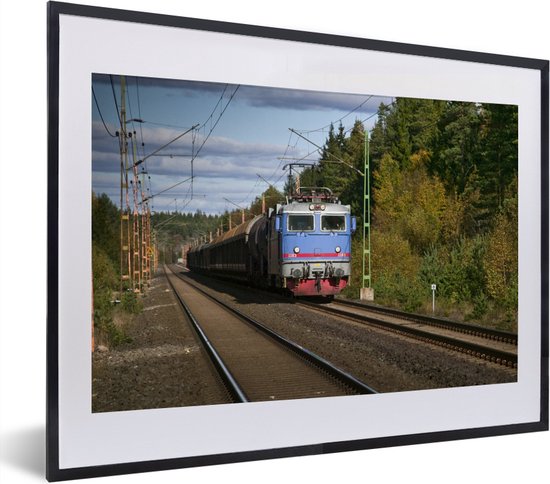 Fotolijst incl. Poster - Een trein op een spoorlijn - 40x30 cm - Posterlijst