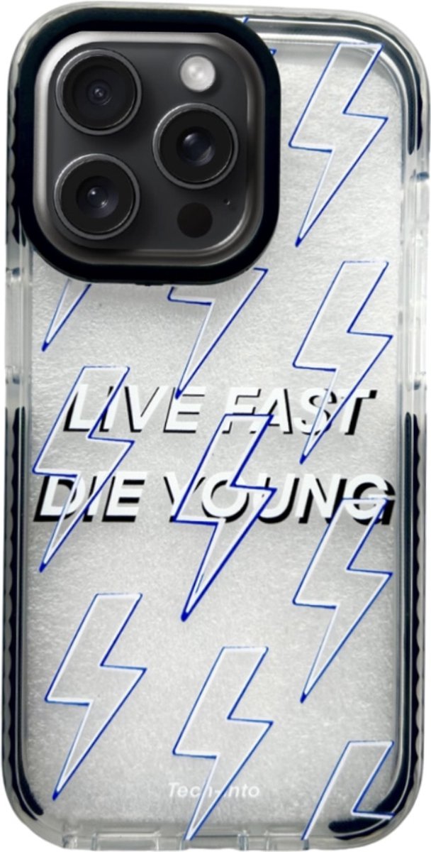 Tech-into - iPhone 14 Pro - Live Fast Die Young Case - Shockproof Hoesje - Bumper en Back Cover -