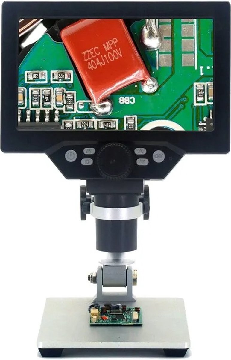 Stone 5 - DGM1 - Digitale Microscoop - 1X Tot 1200X Vergroting - 7 Inch LCD scherm - 12 MP - Verstelbare LED Licht - Zwart / Zilver