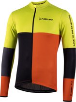 Nalini - Heren - Fietsshirt - Lange Mouwen - Wielrenshirt - Zwart - Oranje - NEW LS COFFEE JERSEY - 4XL