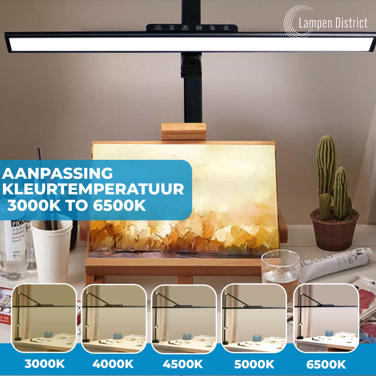 Lampen District LED bureaulamp - 60cm, CRI 97, instelbaar thumbnail 2