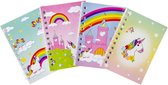 Notitieboekjes Eenhoorn - 4 stuks - Unicorn - Speelgoed - Traktatie - Uitdeelcadeautjes voor kinderen
