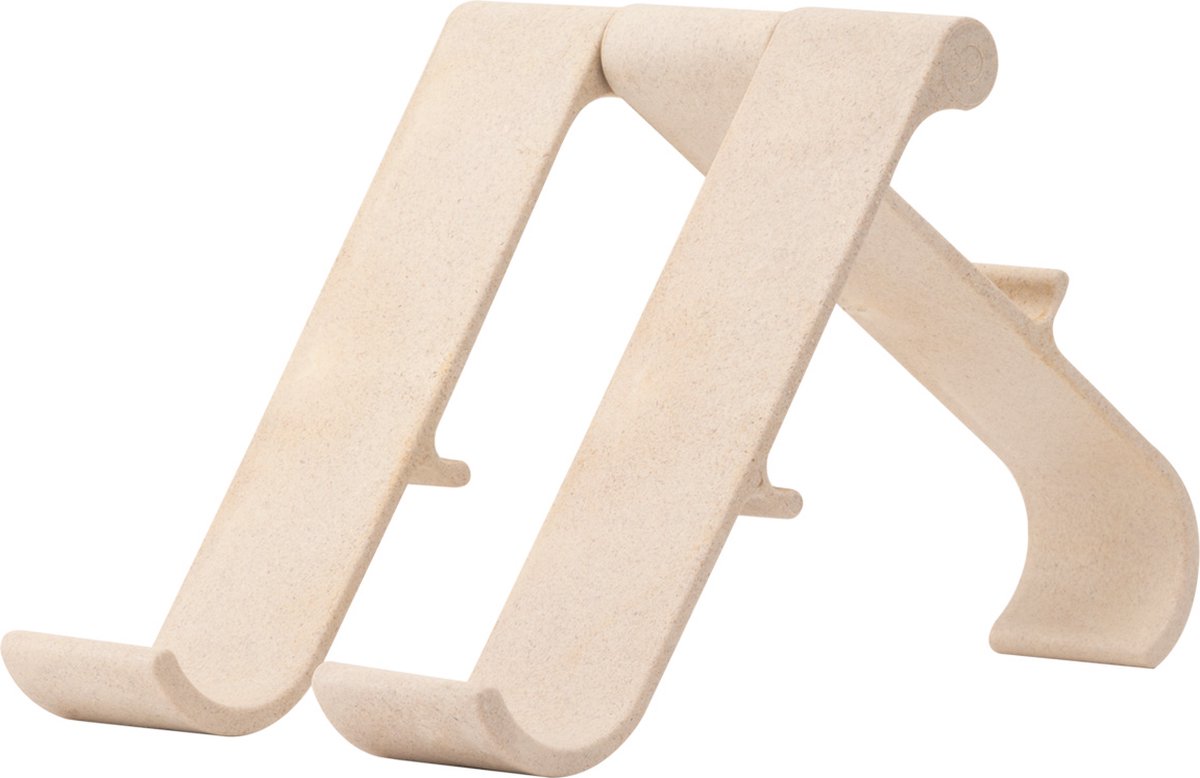 R-Go Treepod laptop and tablet stand, modular, adjustable device riser, ergonomic, sustainable biobased, wood fibre