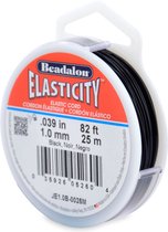 Beadalon elastiek - rijgdraad - 1mm - 25 meter - zwart