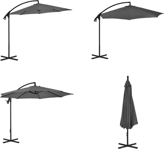 vidaXL - Parasol - Blauw - Polyester | Leen Bakker