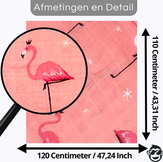 Triplepack 3x BoefieBoef Roze Flamingo Grote XL Hydrofiele Doek Baby - Duurzaam Eco Bamboe - Swaddle, Inbakerdoek, Hydrofiele Luier & Babydeken van Merkloos — afbeelding 4