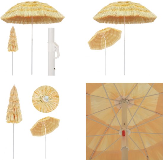 vidaXL Strandparasol Hawaï Stijl 240 cm Naturel Zonnescherm