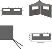 vidaXL Prieelzijwand met ramen 6x2 m antracietkleurig - Zijwand - Zijwanden - Partytent - Partytenten