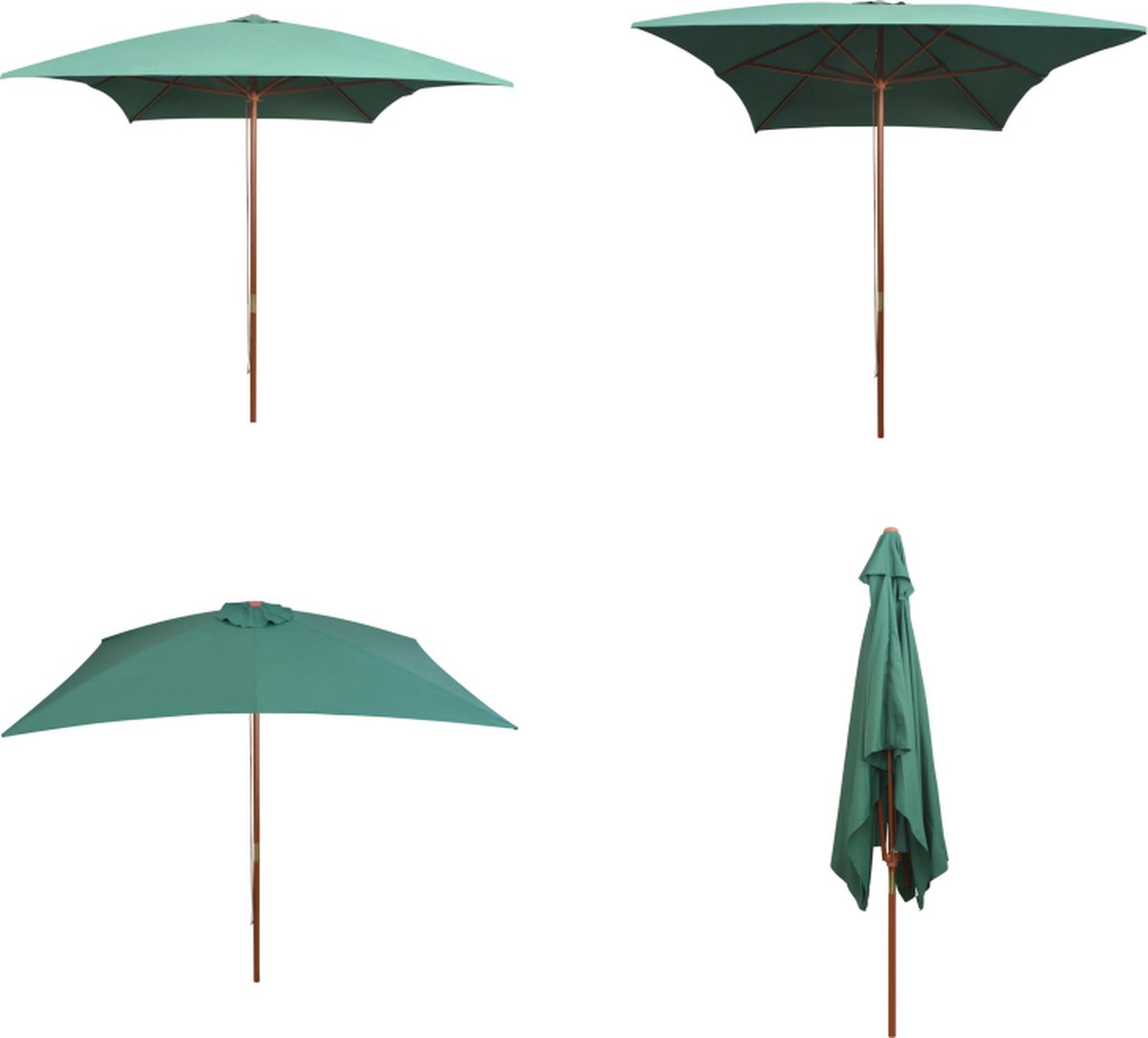 vidaXL-Parasol-met-houten-paal-200x300-cm-groen