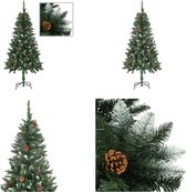 vidaXL Kunstkerstboom met dennenappels en wit glitter 150 cm - Kerstboom - Kerstbomen - Kunstboom - Kunstbomen