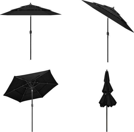 Parasol Déporté 3x4m En Aluminium Gris Anthracite - Oviala - Gamm Vert