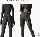 June Spring - Legging de Sport - Haute qualité - Evacuation de l'humidité - Souple - Confortable - Lifting des fesses - Anti-cellulite - Couleur Grijs - Taille S