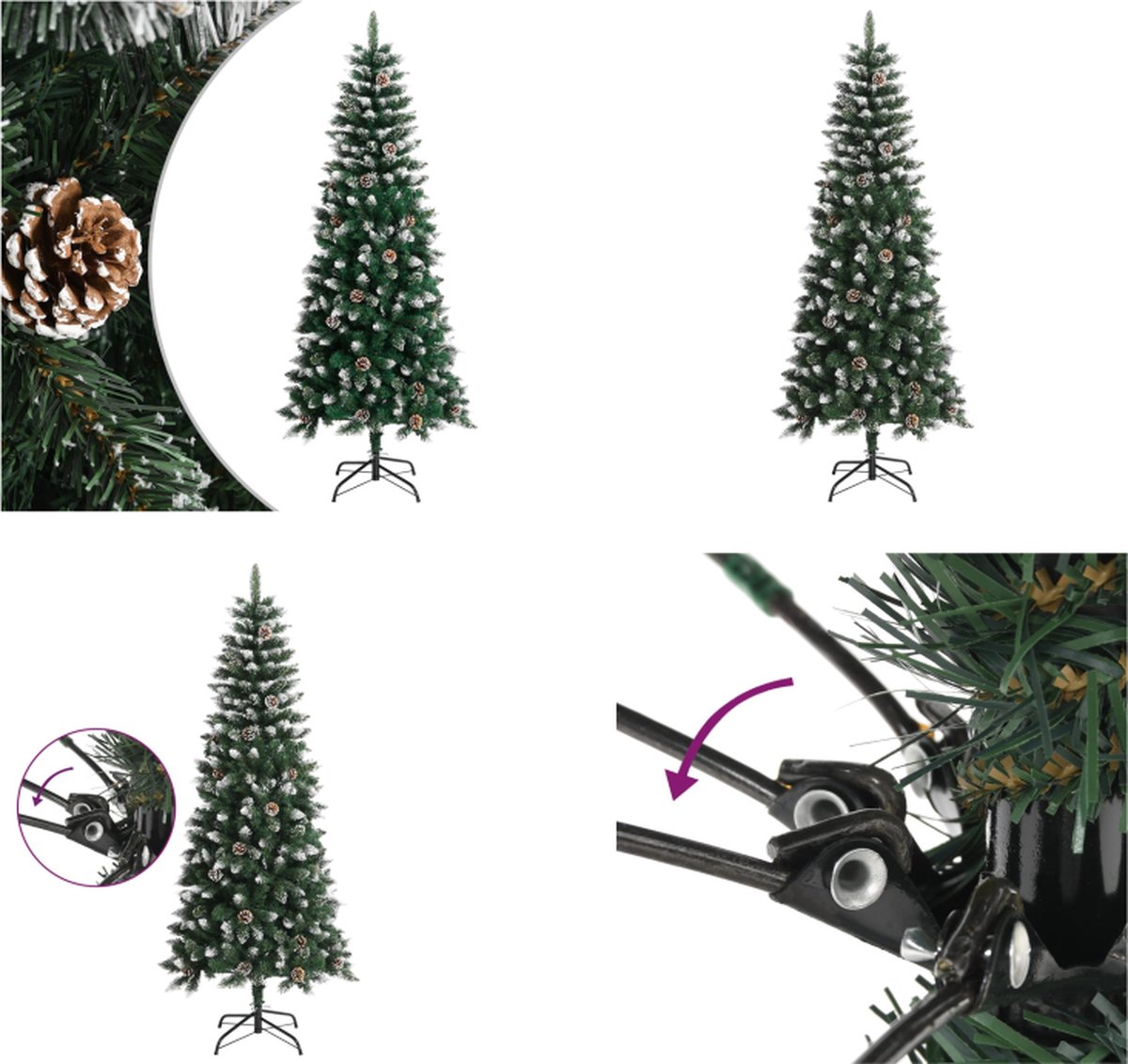 vidaXL Kunstkerstboom met standaard 180 cm PVC groen - Kerstboom - Kerstbomen - Kunstkerstboom - Kunstboom