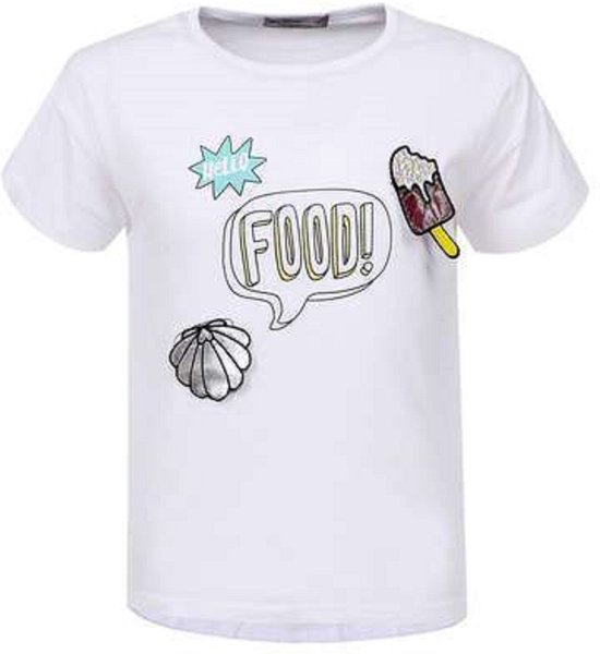 Tee shirt Glo-story blanc hello food 158