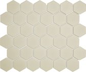 The Mosaic Factory London mozaiëktegel 5,1x5,9x0,6cm hexagon onverglaasd porselein vloertegel voor binnen en buiten vorstbestendig R11 wit