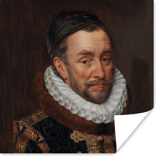 Poster Willem van Oranje - Schilderij van Adriaen Thomasz. - 50x50 cm