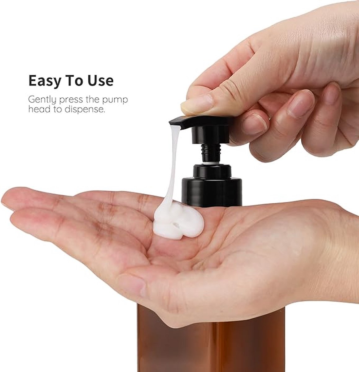 Goedkoopste Luxe super set Shampooflessen, 3 stuks, lege pompfles, 500 ml, navulbare zeepdispenser, plastic, shampoo, spoeling douchegeldispenser met zelfklevende waterdichte etiketten voor keuken en badkamer Bruin