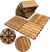 Terrastegels 7㎡ - 30x30 cm - 77 stuks Vlondertegels - 6 stuks per Terrastegels - Acacia Houten - Balkon, Terras of Vlonder - Tuintegels, Terrasplanken - Kliktegels, Buiten tegels - Snelle Montage - Acaciahout - Bruin - Houttegel Houttegel