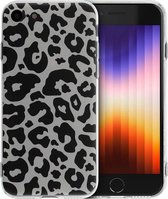iMoshion Hoesje Geschikt voor iPhone SE (2022) / SE (2020) / 8 / 7 Hoesje Siliconen - iMoshion Design hoesje - Meerkleurig / Leopard Transparent