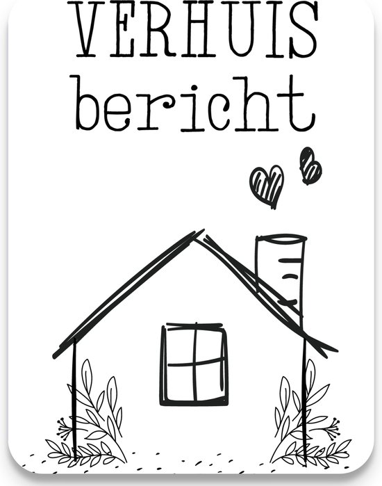 Studio Juulz - Verhuiskaart 10 x VERHUISBERICHT HUISJE | Verhuizen | Adreswijziging | Verhuiskaarten | Verhuisbericht | Nieuw huis | Samenwonen | Lief | Modern | Huisje | A6 | zwart wit