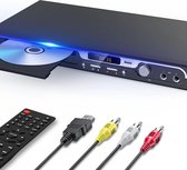 DVD Speler met HDMI - DVD Speler - DVD Speler HDMI - DVD Speler Laptop - Zwart - 1080P - Inclusief HDMI Kabel - Met afstandsbediening - DVD en CD speler - Compact