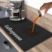 Afdruipmat, 50 x 40 cm, onderlegger, 4 mm, antislip, afdruipmat, koffiezetapparaat, opvouwbare koffiemat voor keuken, koffiezetapparaat, gootsteen, badkamer (zwart Afdruipmat, 50 x 40 cm, onderlegger, 4 mm, antislip, afdruipmat, koffiezetapparaat, opvouwbare koffiemat voor keuken, koffiezetapparaat, gootsteen, badkamer (zwart