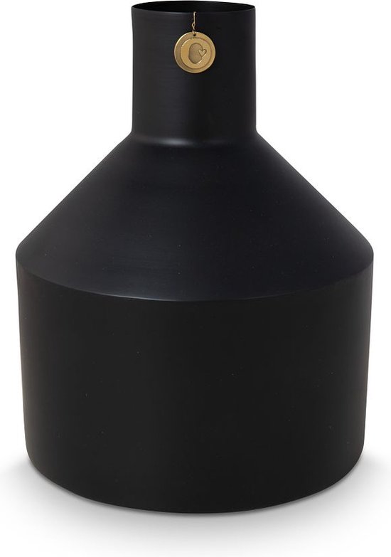 Vase à fleurs vtwonen - Forme cylindrique - Zwart - Moderne - Métal