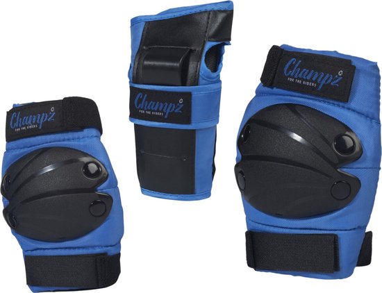 Champz Skate Bescherming Set Voor Kinderen: Complete Valbescherming - Blauw - Medium (35-38 EU) - Ideaal voor Jonge Skaters - Champz