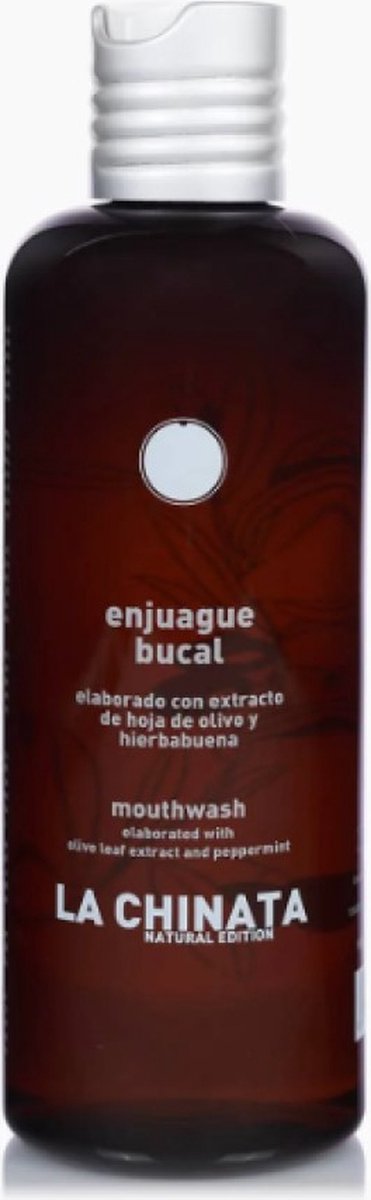 LaChinata natuurlijk Mondwater met olijfblad extract - munt - aloe vera - antiseptisch, helend en kalmerend 250ml