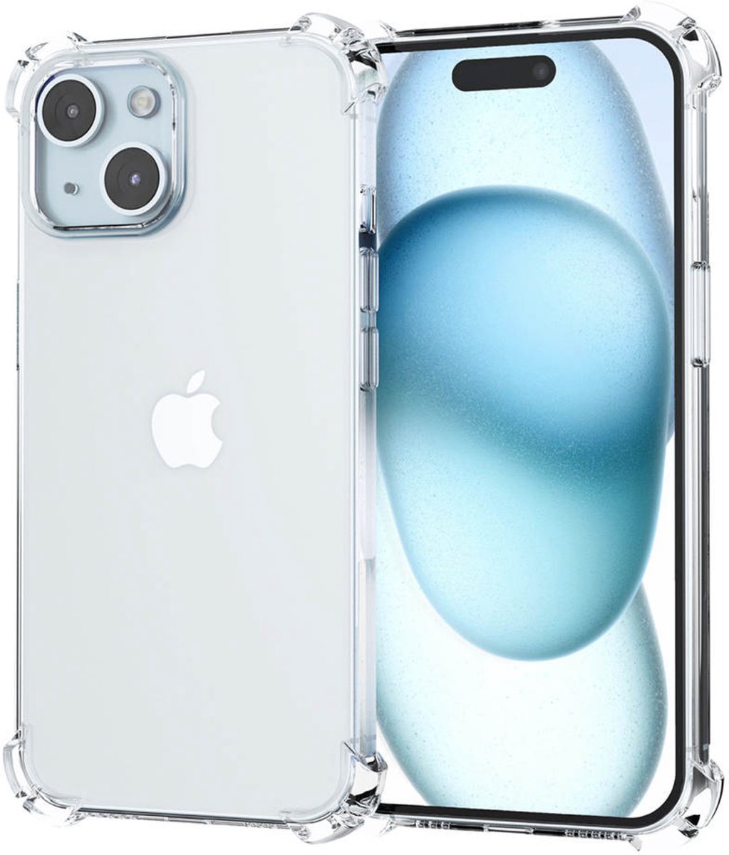 iTech Hoesje geschikt voor iPhone 15 Transparant shock proof cover hoes case