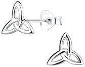 Joy|S - Zilveren Keltische driehoek oorbellen - egaal - 8 x 7 mm