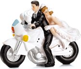 PartyDeco trouwfiguurtje/caketopper bruidspaar - bruid en bruidegom - Bruidstaart figuren - 11 cm