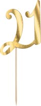 Partydeco - Cake Topper gold - 21 jaar