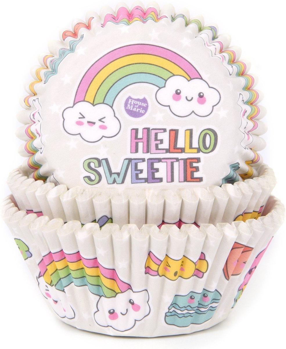 House of Marie Baking Cup Hello Sweetie Rainbow