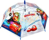 Cars Paraplu | Paraplu voor kinderen | Lightning McQueen | Handvat Blauw | Transparant