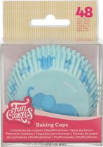 FunCakes Baking Cups Papier - Baby Blauw - 48 Stuks - Cupcake en Muffin Vormpjes