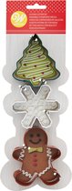 Wilton Uitsteekvorm Set - Koekvormpjes - Kerstmis - Kerstboom, Sneeuwvlok, Gingerbread