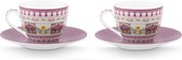 Pip Studio Espresso Cup and Saucer Lily&Lotus Moon Delight Multi 120ml - espresso kop & schotel set van 2 Lily & Lotus Lila