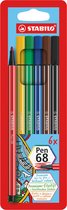 STABILO Pen 68 - Premium Viltstift - Etui Met 6 Kleuren