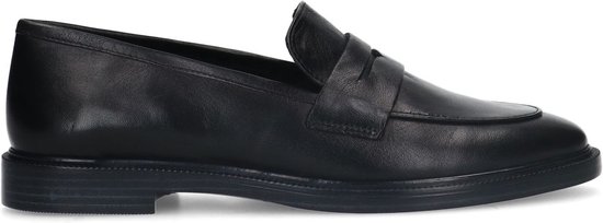 Manfield - Dames - Zwarte leren loafers