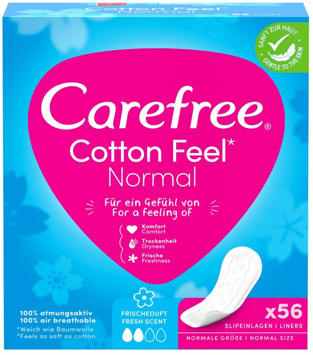 Carefree inlegkruisjes katoenen frisse geur 56 stuks