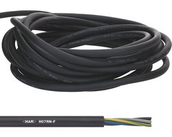 10 meter Lapp 1600118 H07RN-F 3x2,5 mm² flexibele rubberen kabel met aardgeleider I UV-bestendige kabel voor buitengebruik I oliebestendig I koudebestendig I aansluitkabel 3G2,5 mm2 zwart