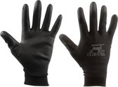 SW-Stahl 11562L Gants en nylon tricoté fin taille 10/XL I gants de travail noirs 1 paire avec revêtement PU