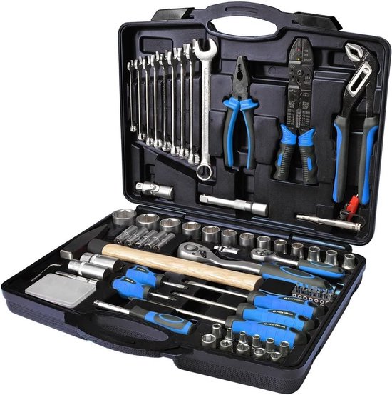 SW-Stahl 06970L Boîte à outils universelle 1/4, 1/2", 120 pièces, boîte à outils avec outils, coffret à outils, boîte à outils principale remplie professionnellement