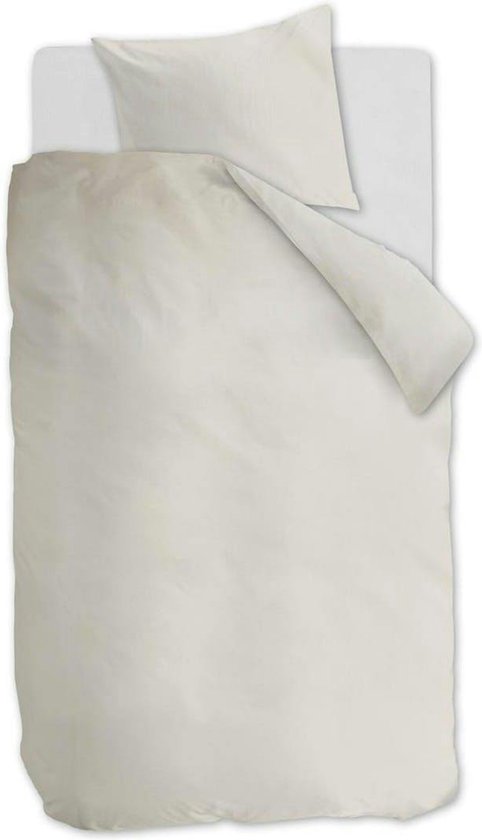 Ambiante Cotton Uni Dekbedovertrek - Eenpersoons - 140x200/220 cm - Off-Wit