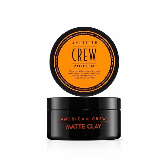 American Crew Matte Clay pot met oranje deksel en zwarte pot