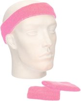 Go Go Gadget - Zweetband set - 3delig - 1 hoofdband + 2 polsbandjes - Licht Roze