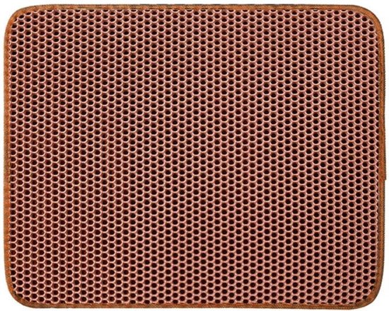 Nivard Tapis de litière pour chat - Tapis Chats - Collecteur de grains - Tapis de nettoyage pour bac à litière pour chat - Tapis de sortie pour bac à litière - Tapis pour bac à litière - Tapis pour litière pour Cat - Lavable - Café - 45x60cm